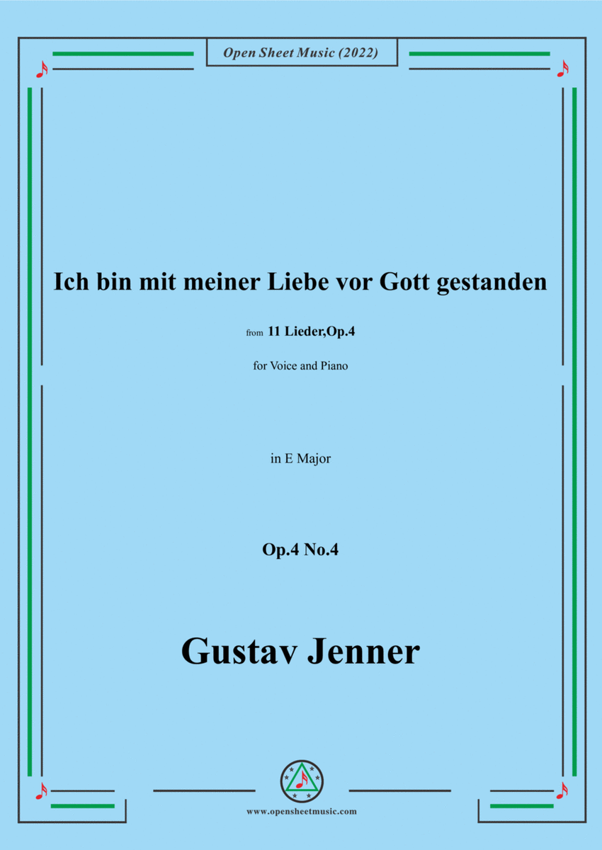 Jenner-Ich bin mit meiner Liebe vor Gott gestanden,in E Major,Op.4 No.4