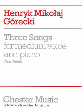 Book cover for 3 Songs for Medium Voice and Piano
