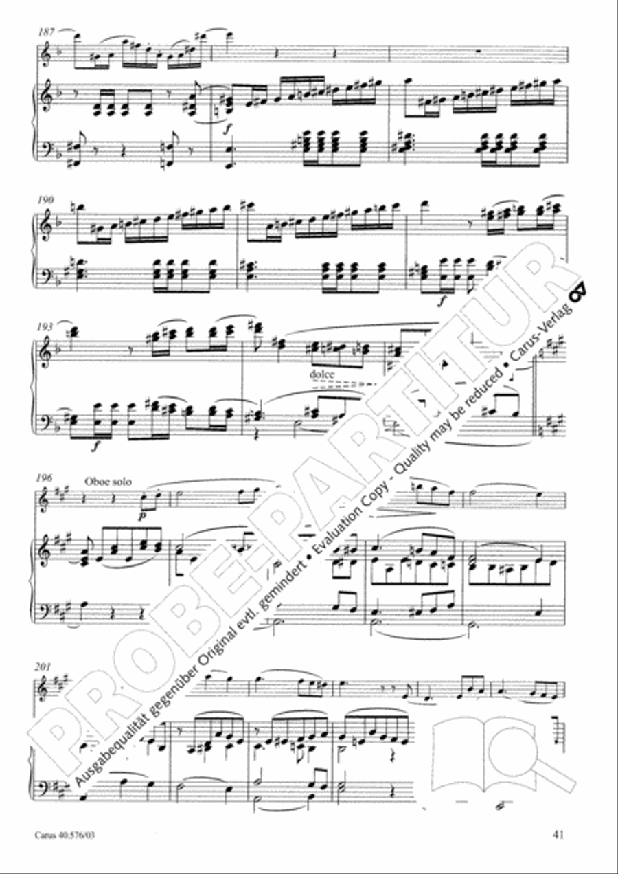 Oboe Concerto in A minor (Concerto per Oboe ed Orchestra in a) Clarinet scores gallery preview page 42