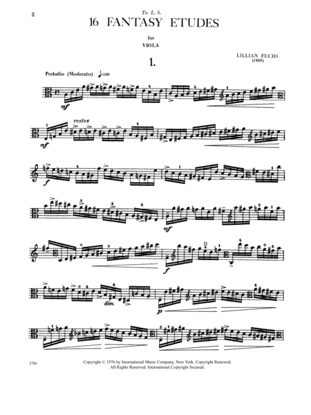 16 Fantasy Etudes Viola Solo - Sheet Music