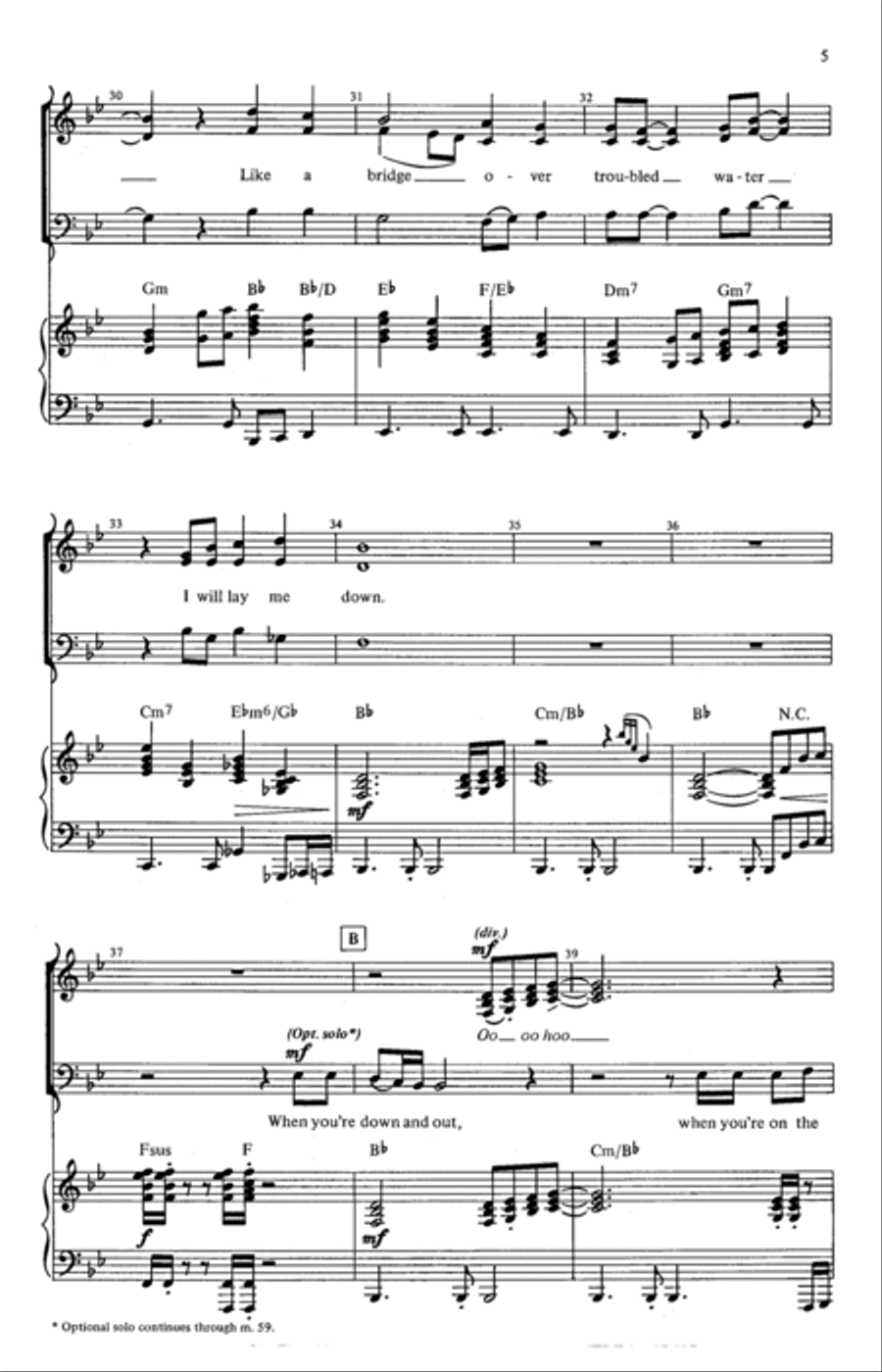 Bridge Over Troubled Water (arr. Kirby Shaw) 3-Part scores gallery preview page 4