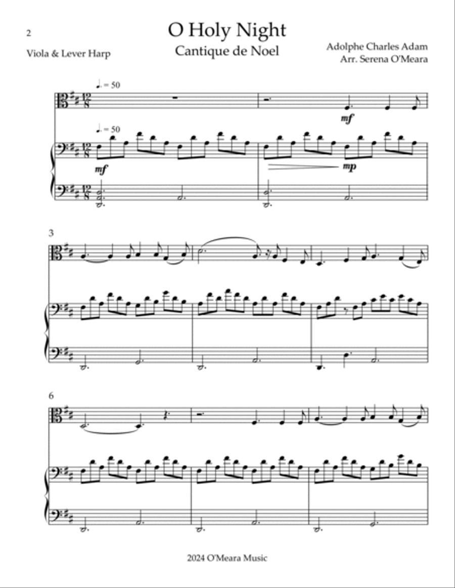 O Holy Night, Duet for Viola & Lever Harp