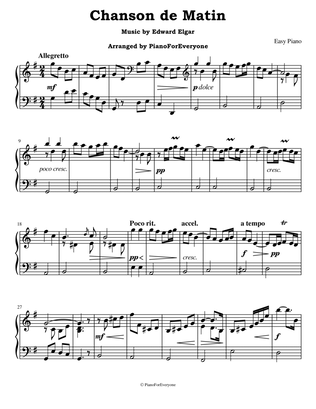 Book cover for Chanson de Matin - Elgar (Easy Piano)