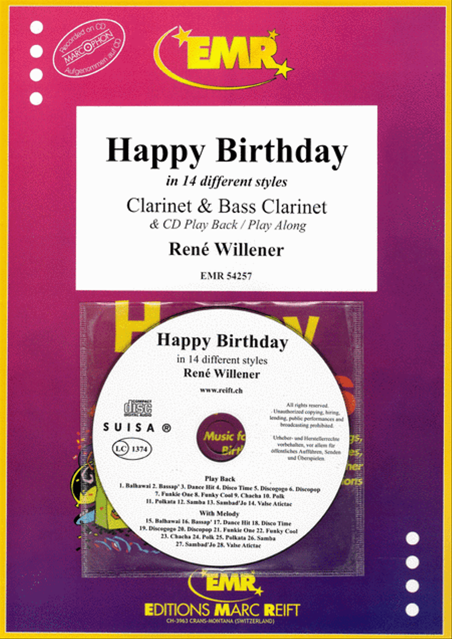 Happy Birthday Bass Clarinet scores gallery preview page 1