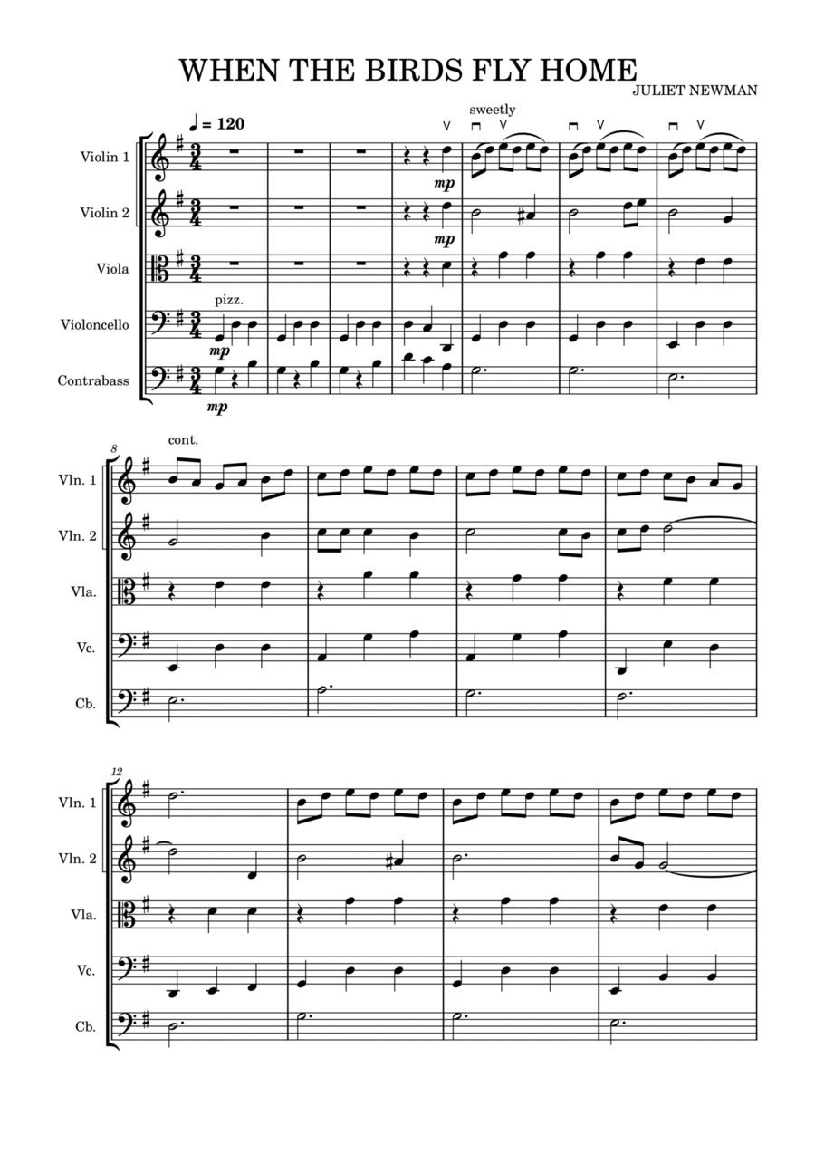 When The Birds Fly Home Cello scores gallery preview page 1