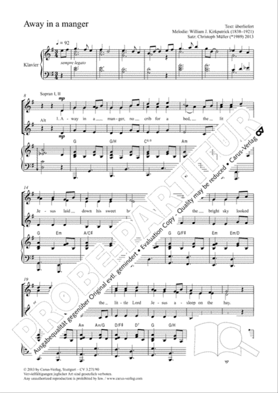 Away in a manger Away in a manger SSA scores gallery preview page 2