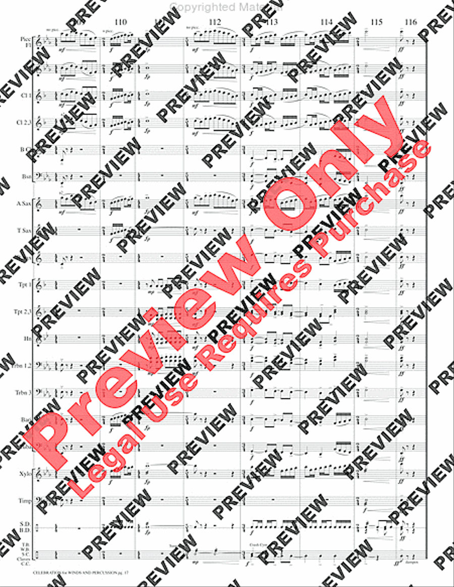 Celebration for Winds and Percussion Concert Band scores gallery preview page 20