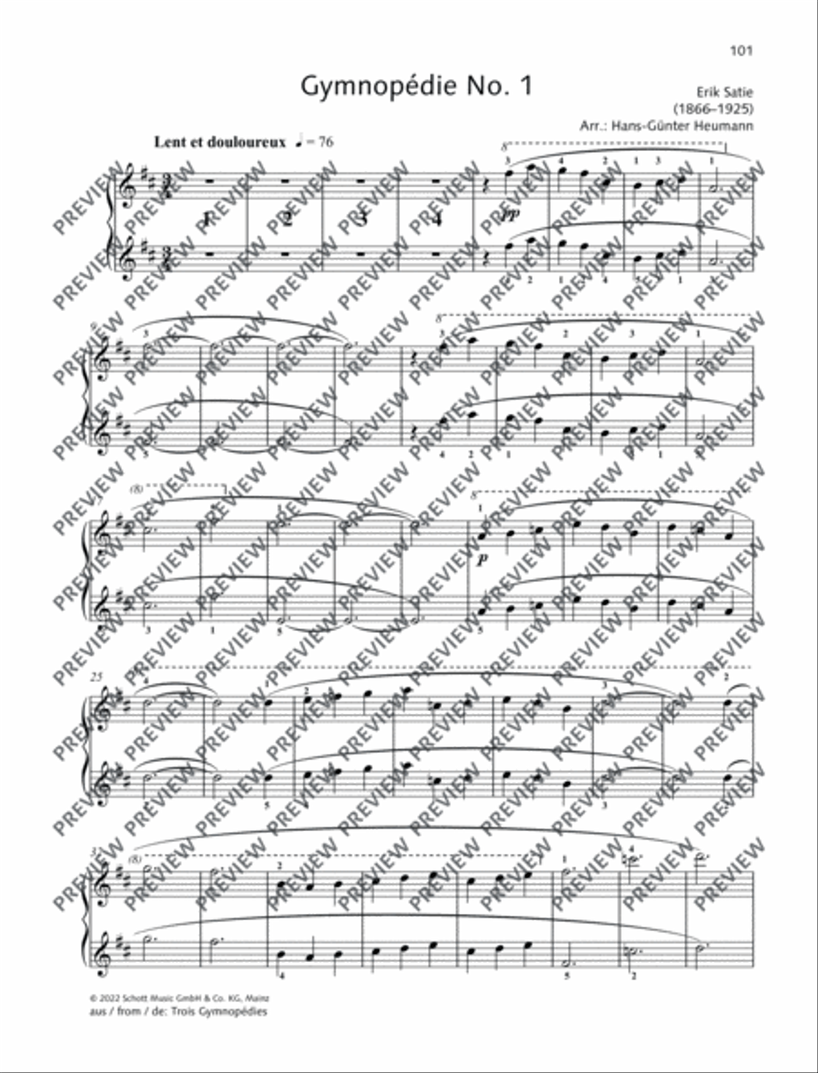Gymnopédie No. 1 Gymnopédie No. 1 Piano Duet scores gallery preview page 3