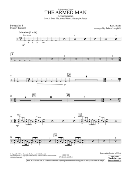 The Armed Man (from A Mass for Peace) (arr. Robert Longfield) - Percussion 3