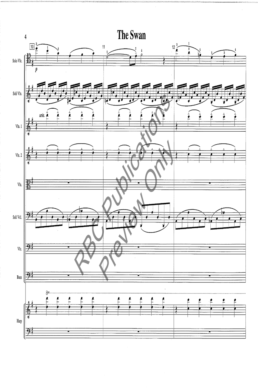 Swan Solo Cello With Orchestra String Orchestra scores gallery preview page 7