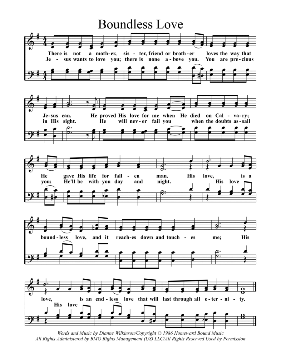 Boundless Love 4-Part scores gallery preview page 1