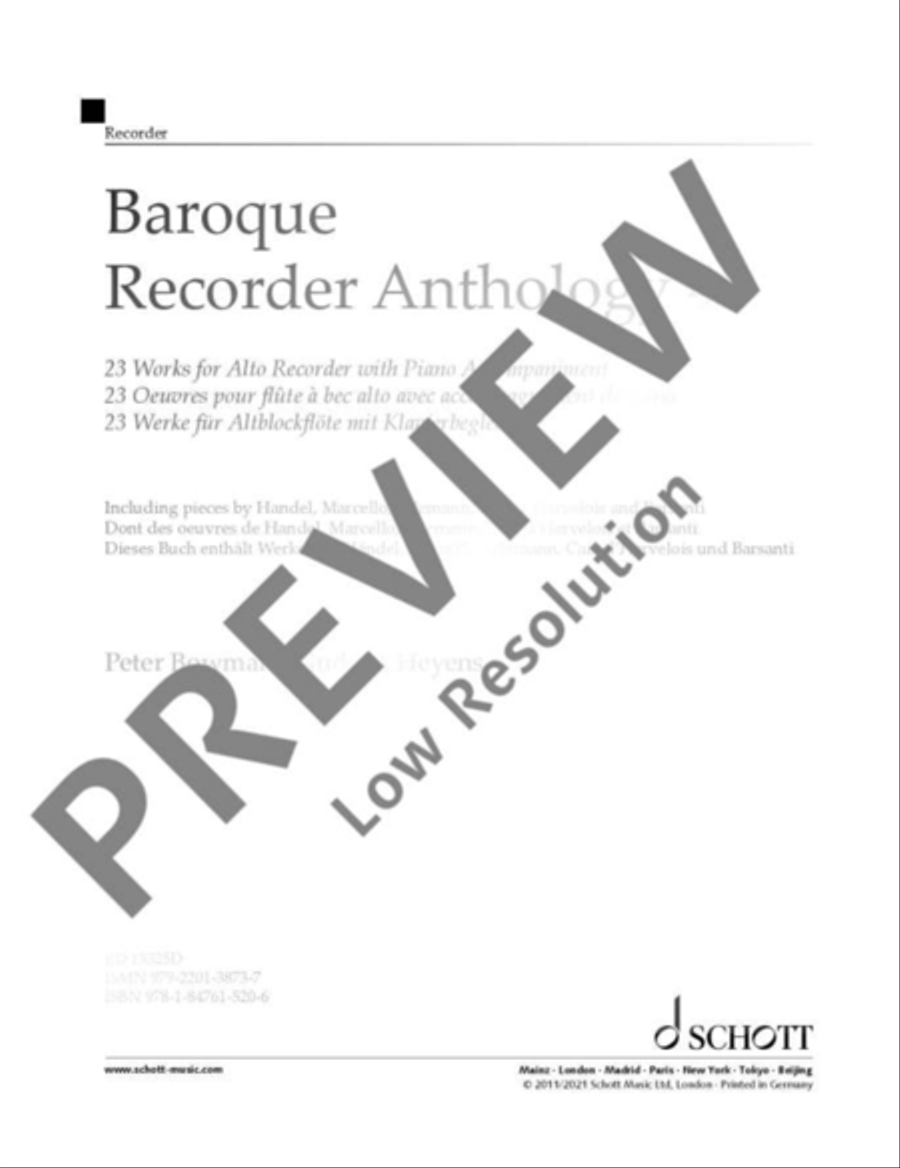 Baroque Recorder Anthology Alto Recorder scores gallery preview page 2