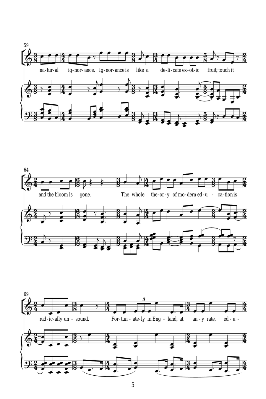 The Importance of Being Earnest (for two voices) Piano, Vocal scores gallery preview page 5
