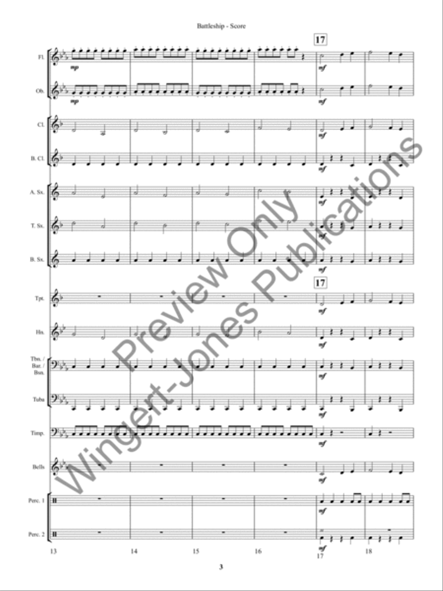 Battleship (Score) Concert Band scores gallery preview page 6