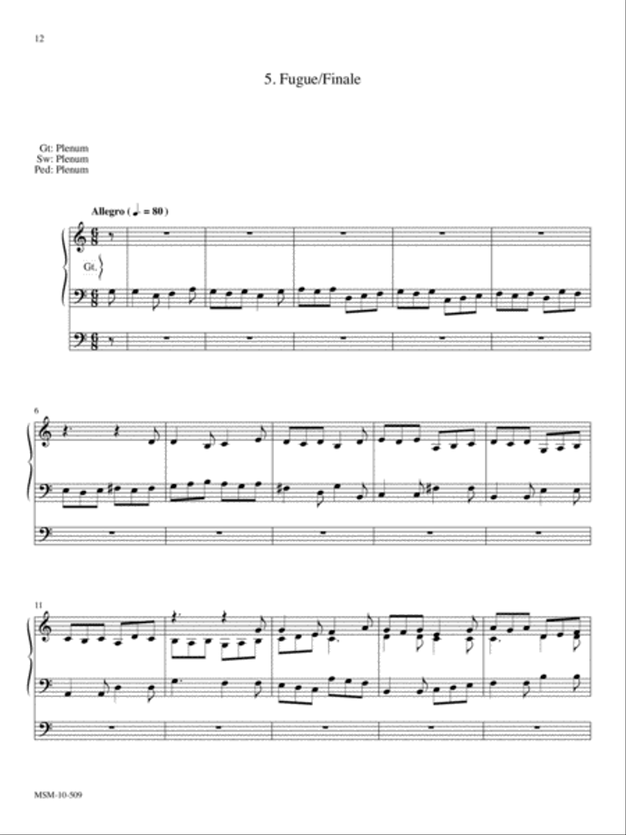Partita on Lancashire Organ scores gallery preview page 7
