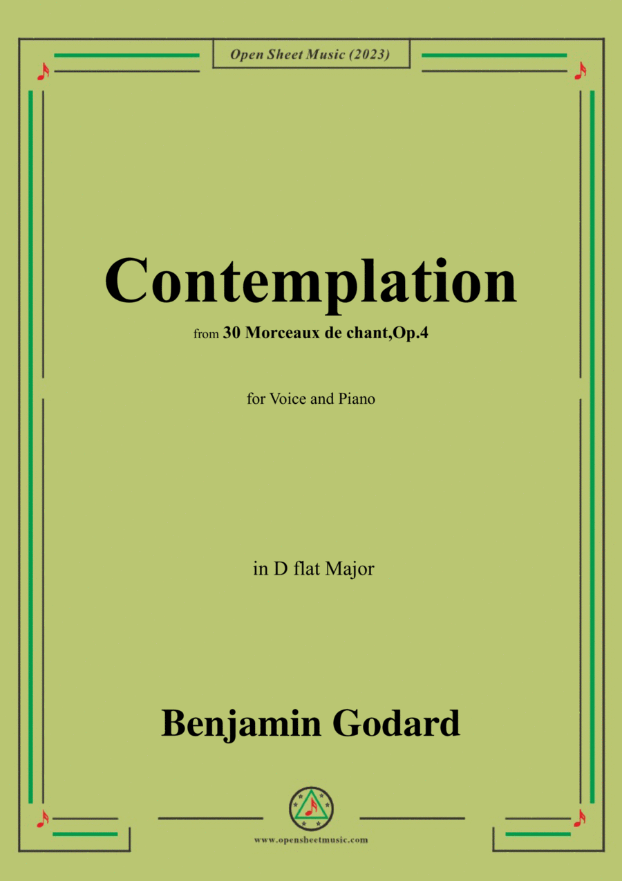 B. Godard-Contemplation,Op.4 No.28,in D flat Major Voice scores gallery preview page 1
