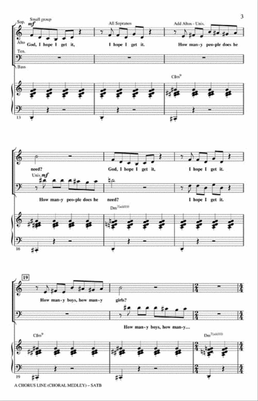 A Chorus Line 4-Part scores gallery preview page 3