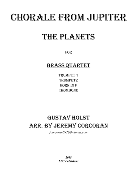 Chorale from Jupiter for Brass Quartet image number null