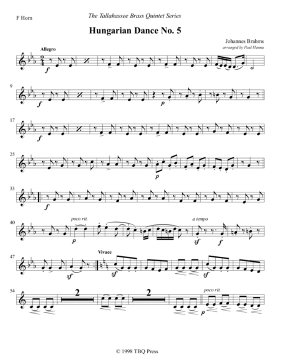 Hungarian Dance No. 5 Hungarian Dance No. 5 Brass Ensemble scores gallery preview page 3