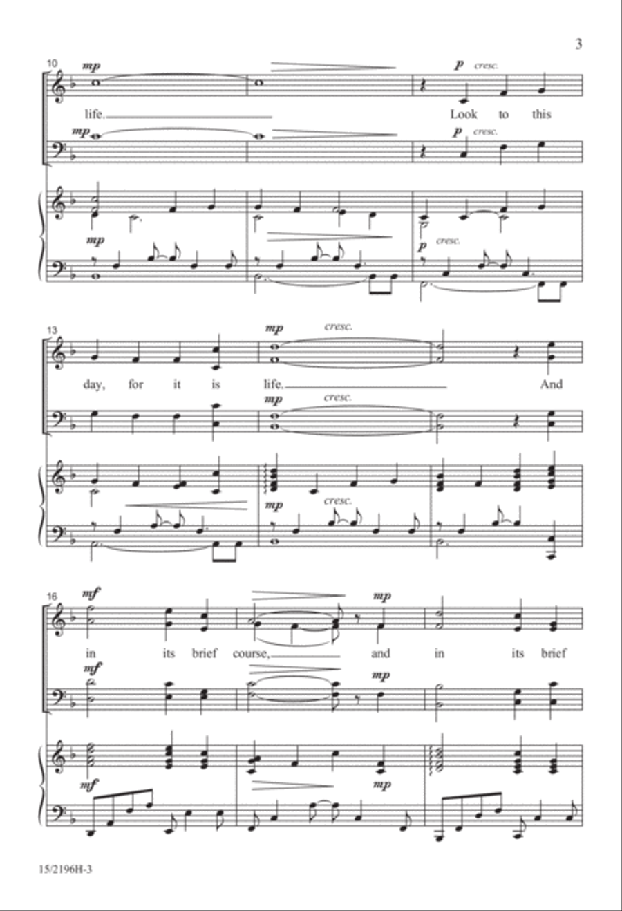 Look to This Day, for It Is Life! 4-Part scores gallery preview page 3