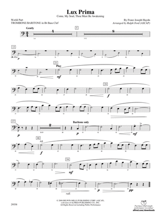 Lux Prima (Come, My Soul, Thou Must Be Awakening): (wp) 1st B-flat Trombone T.C.