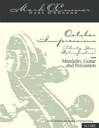 Book cover for October Impressions (score – mandolin, guitar, percussion)