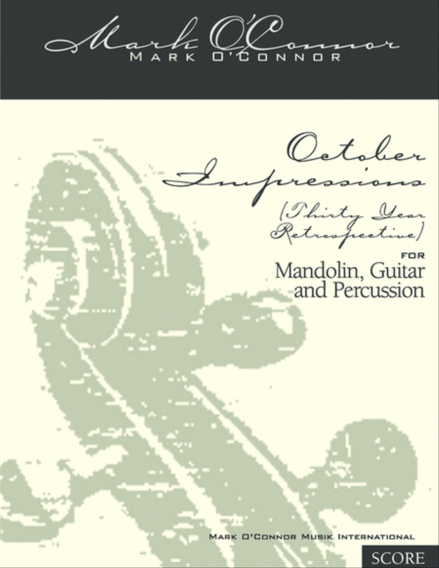 Book cover for October Impressions (score – mandolin, guitar, percussion)