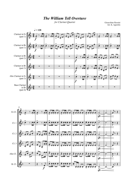 William Tell Overture - For Clarinet Quartet image number null