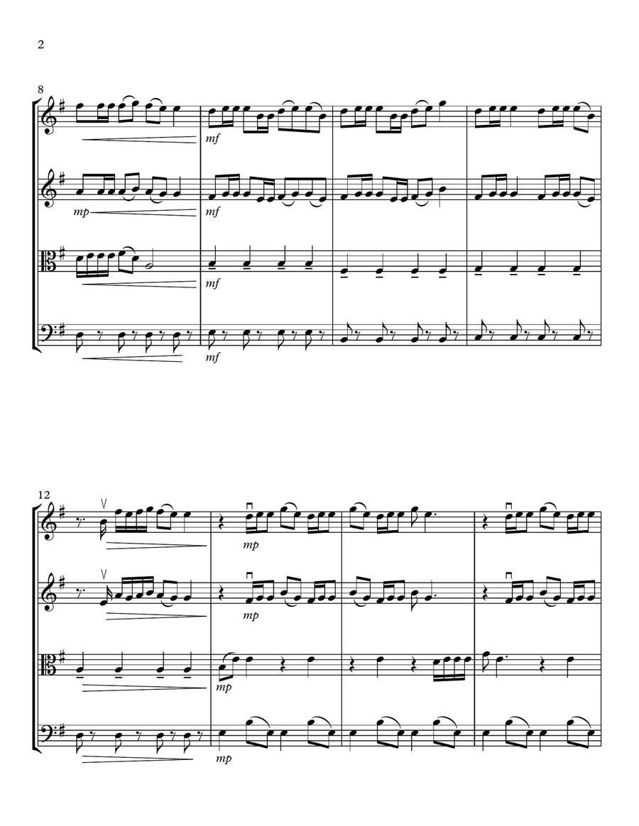 Church Bells String Quartet scores gallery preview page 2