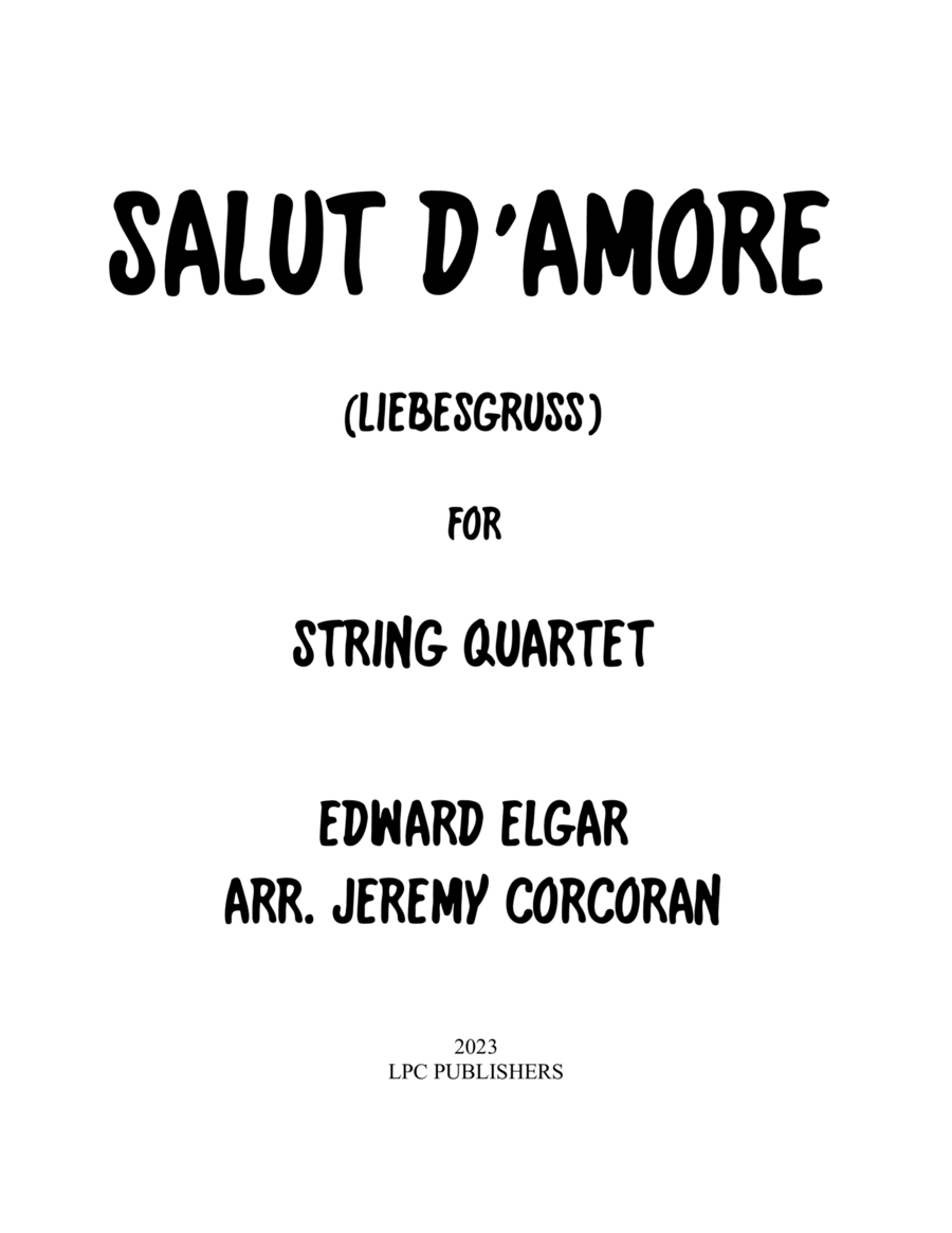 Salut De'Amoure (Liebesgruss) String Quartet scores gallery preview page 1