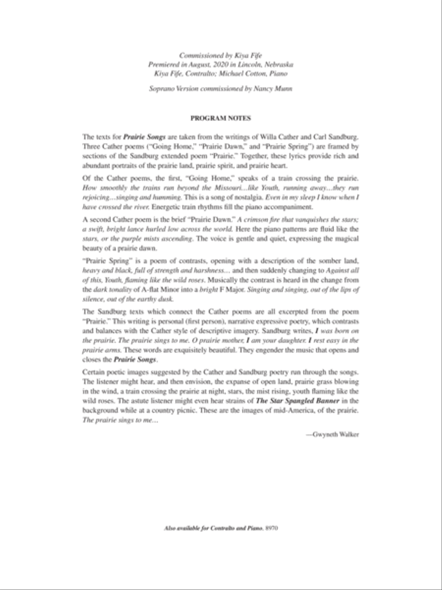 Prairie Songs Soprano Voice scores gallery preview page 2