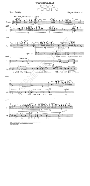Memento for Soprano and Flute (C sharp - G)