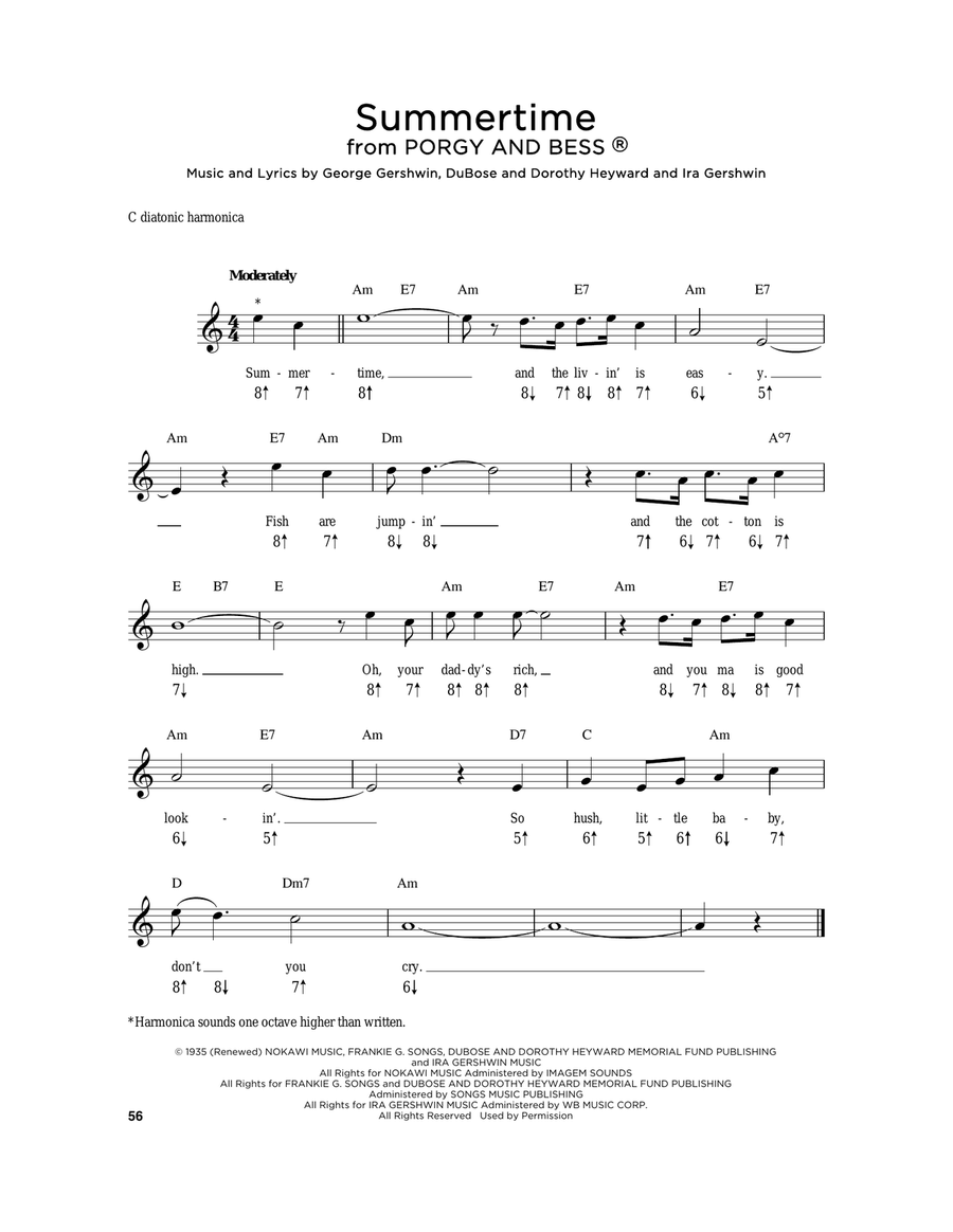 Summertime Harmonica scores gallery preview page 1