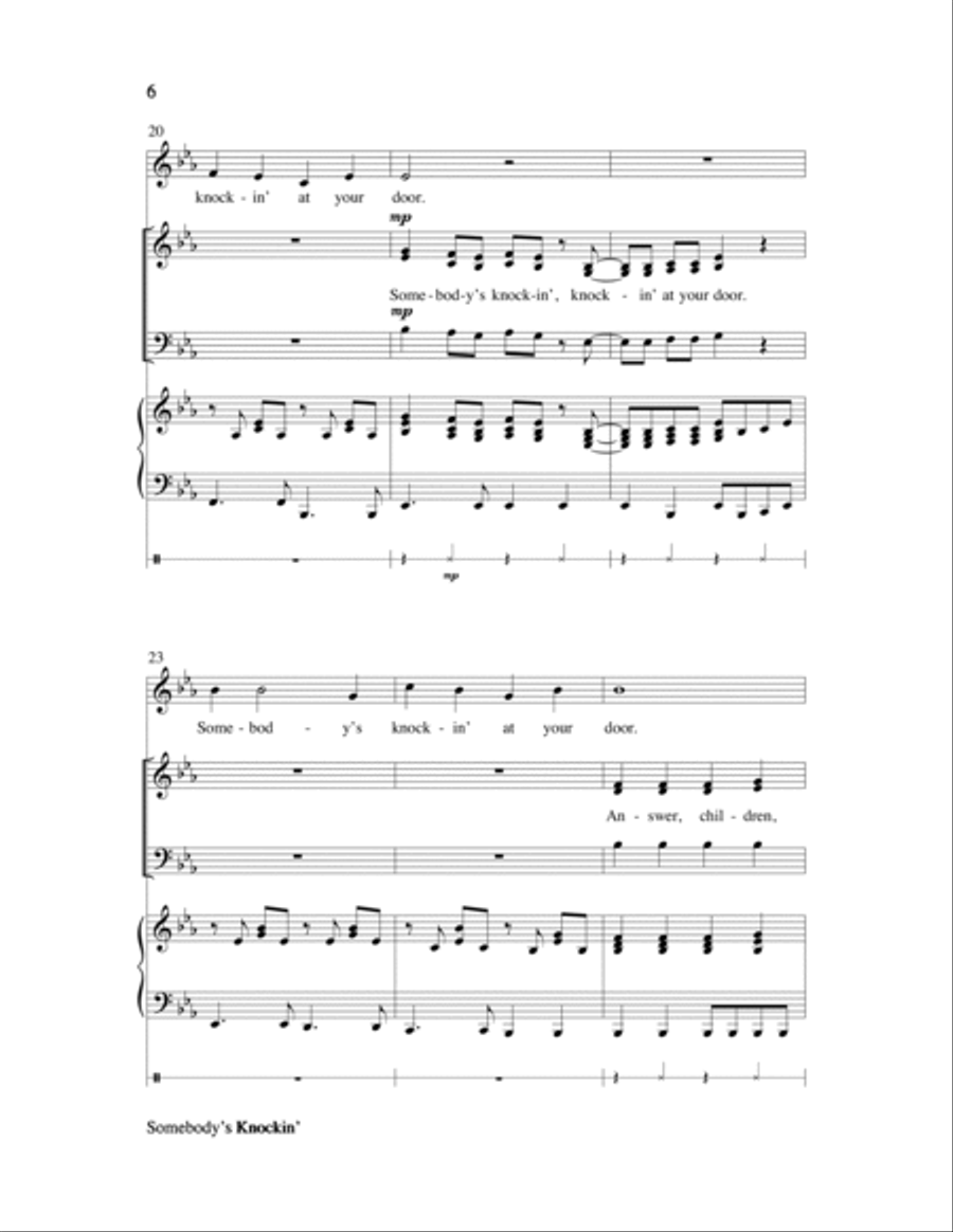 Somebody's Knockin' Children's Choir scores gallery preview page 6