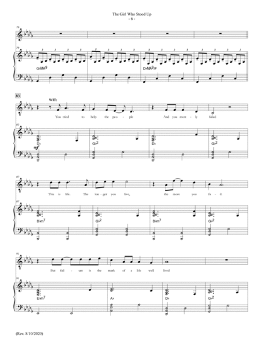 The Girl Who Stood Up Voice scores gallery preview page 6