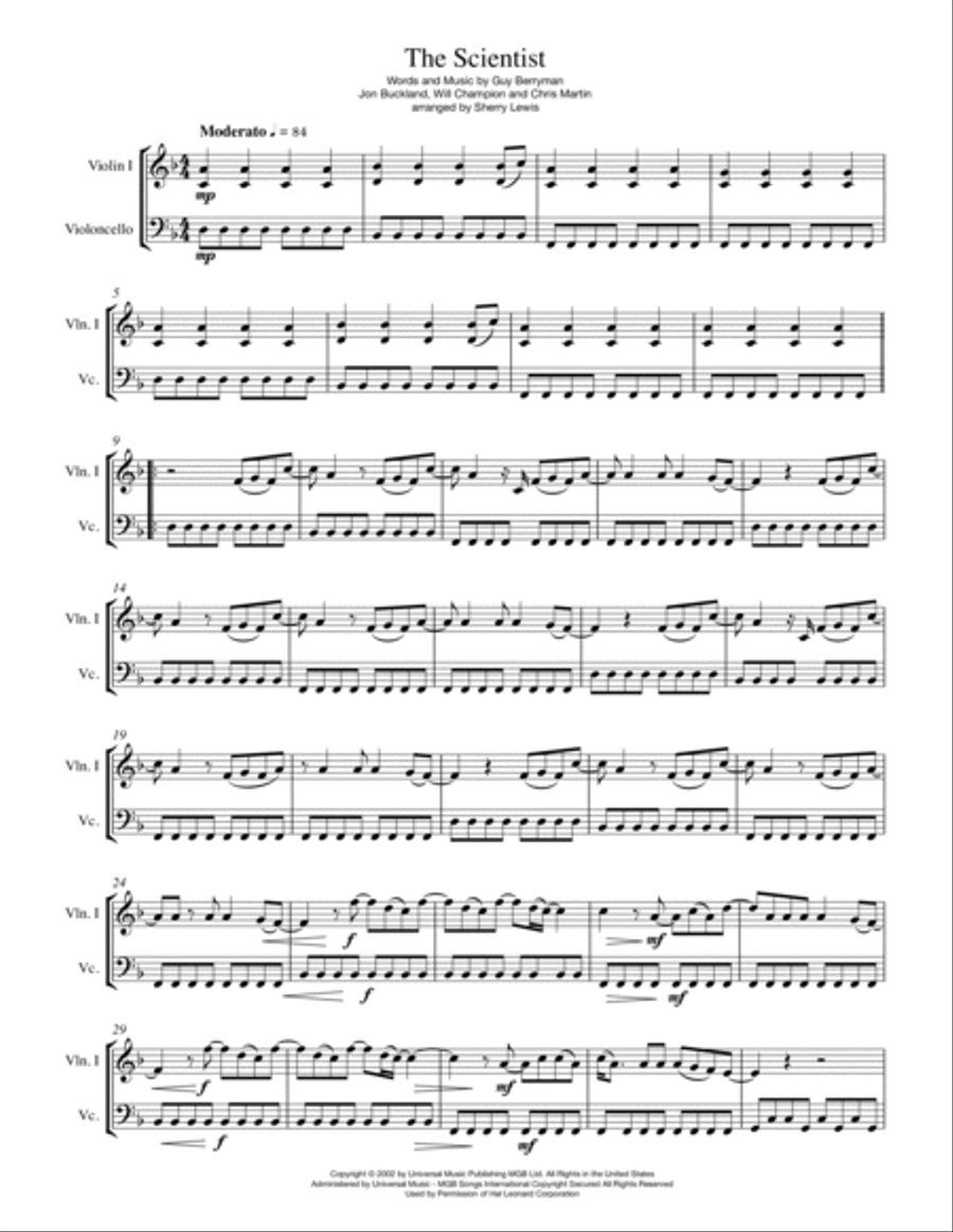 The Scientist String Duet scores gallery preview page 4
