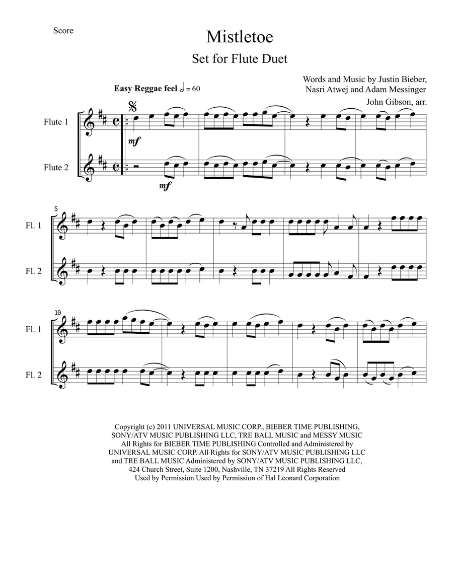 Mistletoe Mistletoe Flute Duet scores gallery preview page 2