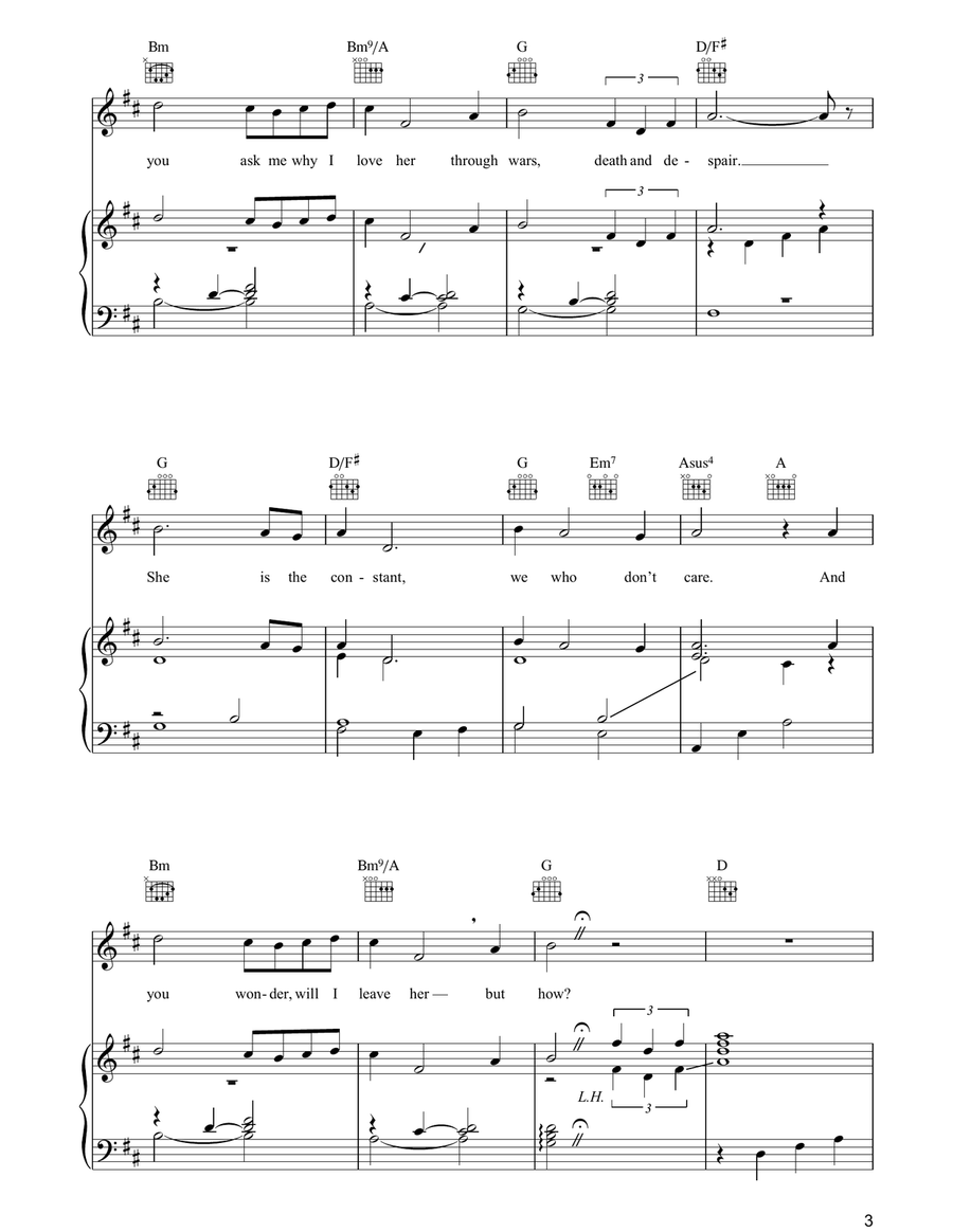 Anthem (from Chess) Piano, Vocal, Guitar scores gallery preview page 3