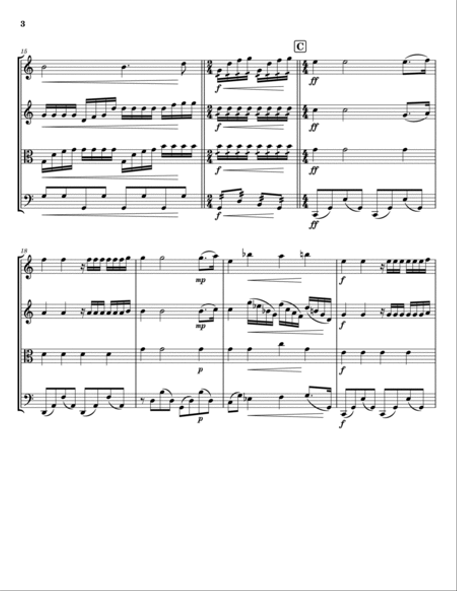 Ballade Pour Adeline String Quartet scores gallery preview page 3