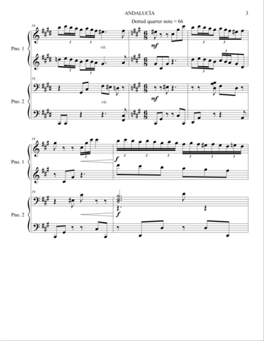 Andalucía Piano scores gallery preview page 3