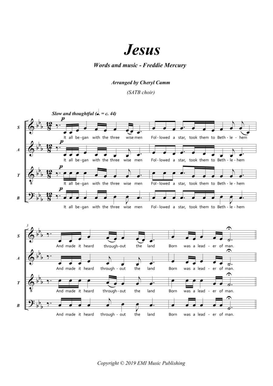 Jesus 4-Part scores gallery preview page 1