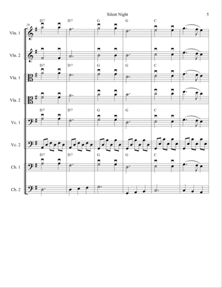 Silent Night for Strings String Orchestra scores gallery preview page 5