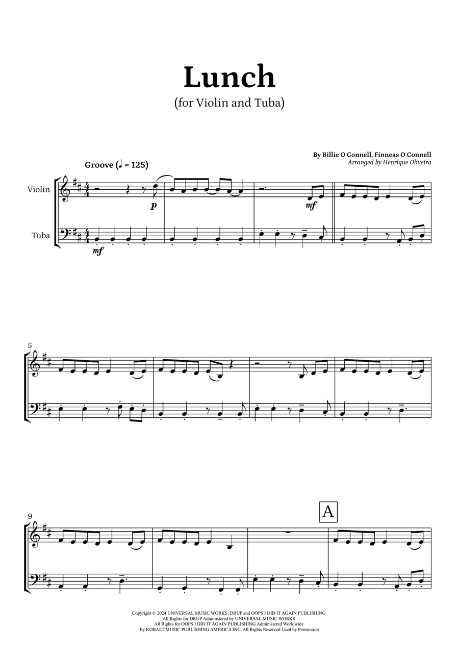 Lunch Lunch Chamber Music scores gallery preview page 1