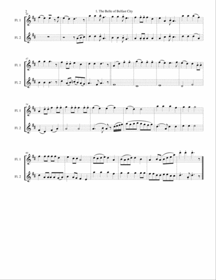 12 Flute duos based on Folksongs and Old Time Music Hall songs Flute Duet scores gallery preview page 3