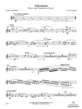 Adoration (Movement 1 from Symphony of Prayer): 1st B-flat Clarinet