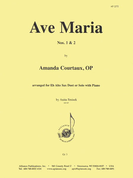 Ave Maria, No. 1 and 2 - A Sax Duo/pno