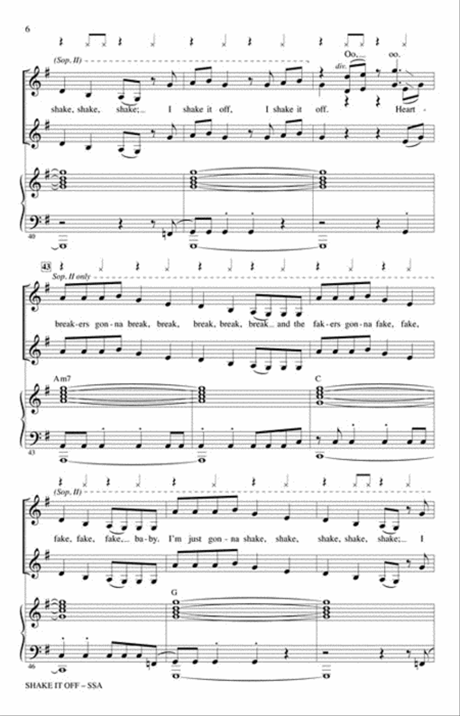 Shake It Off Shake It Off SSA scores gallery preview page 4