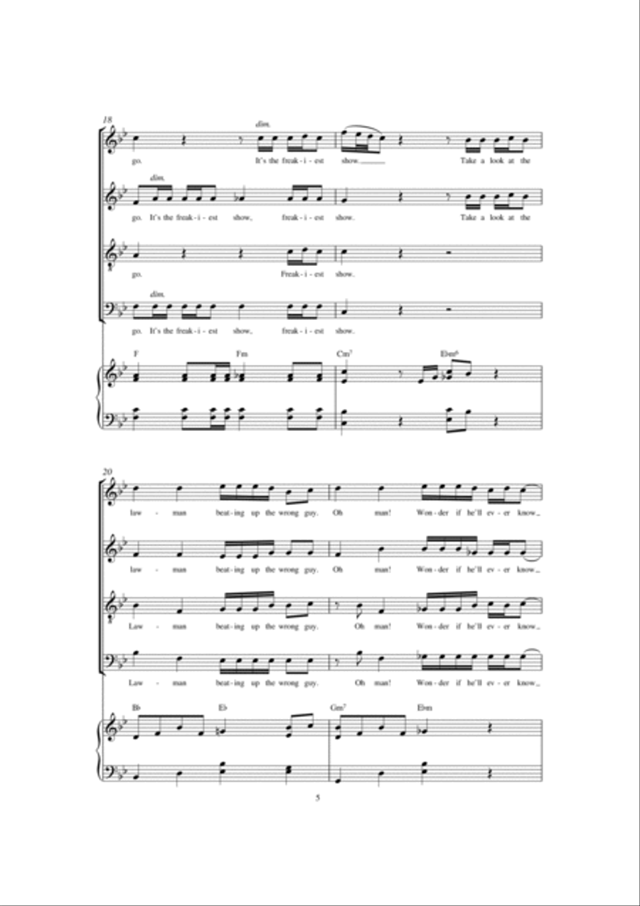 Life On Mars? (arr. Barrie Carson Turner) 4-Part scores gallery preview page 5