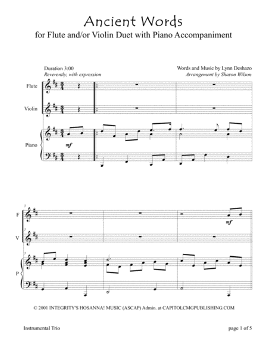 Ancient Words Flute scores gallery preview page 5