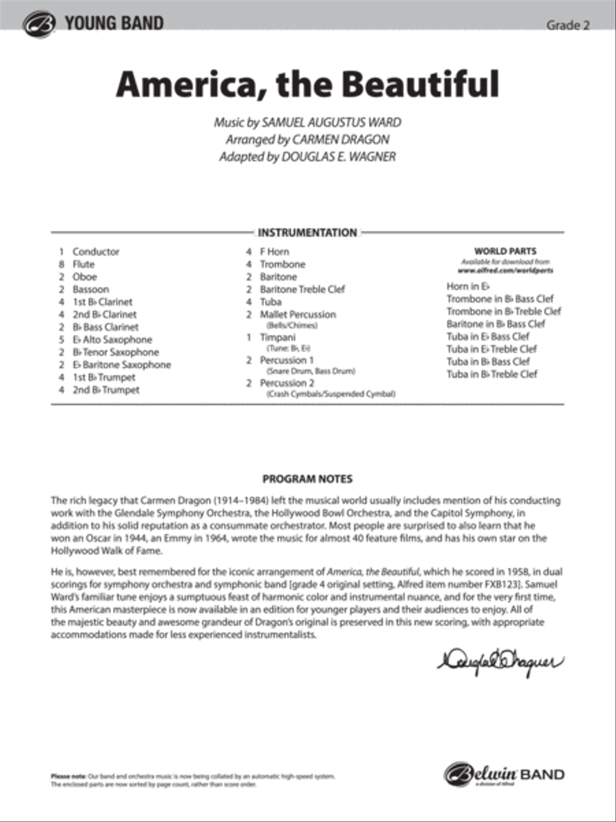 America, the Beautiful: Score Concert Band scores gallery preview page 1